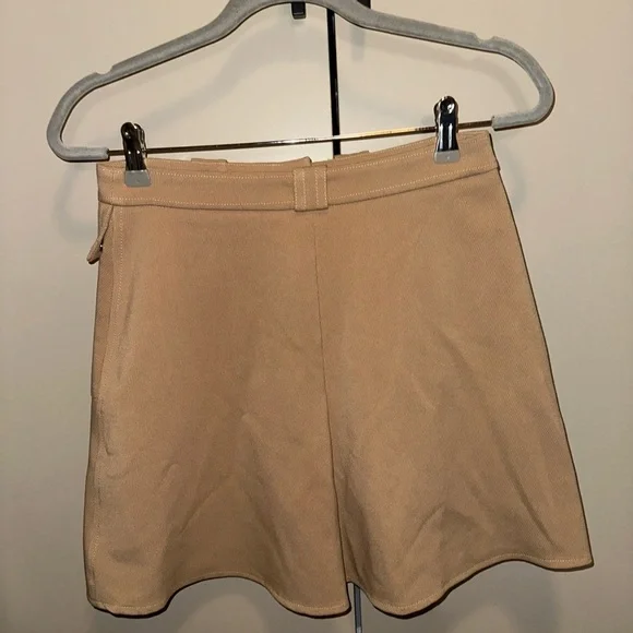 MAJE Tie Waist A-line Skirt In Camel Size 2 - Picture 4 of 6
